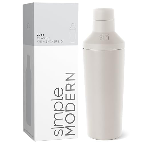 Simple Modern Cocktail Shaker Set with Jigger Lid | Stainless Steel Boston Shaker Insulated Martini Mixer for Mocktails | ...