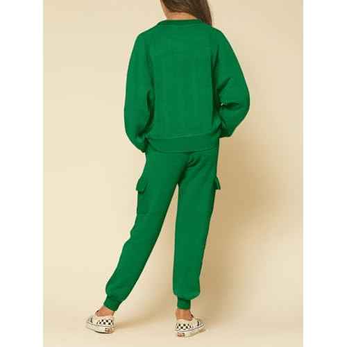 Imily Bela Kids Girls Sweatsuit Lounge sets Crewneck Sweatshirt Casual Drawstring Sweatpants with Pocket