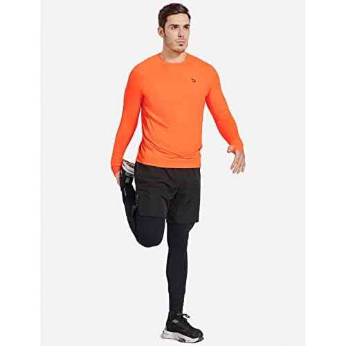 baleaf Men's Long Sleeve Running Shirts with Thumbholes Quick Dry Athletic Shirt Workout Training Top