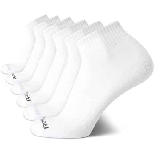 Reebok Men's Quarter Socks - 6 Pack Cushion Quarter Cut Ankle Socks for Men - Breathable Men's Athletic Socks (Size: 6-12.5)