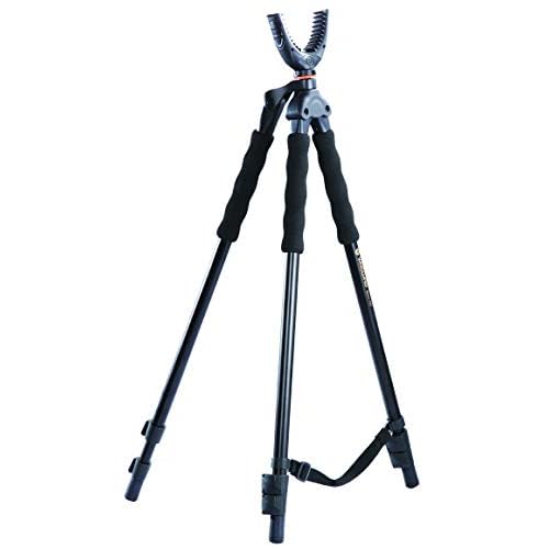 Vanguard Quest T62U Shooting Stick. Tripod, Bi Pod, Gun Pod All in One with Removable U Shaped Yoke, Quick Flip Leg Locks, Foam Hand Grips, Black