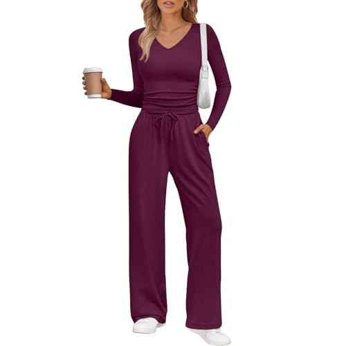 Trendy Queen 2 Piece Lounge Sets for Women Fall Outfits 2025 Fashion Two Piece Sweatsuits Business Casual Outfits Clothes