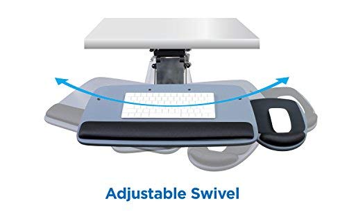 Mount-It! Under Desk Keyboard Tray, Adjustable Keyboard and Mouse Drawer Platform with Ergonomic Wrist Rest Pad, 17.25" Track (MI-7137)