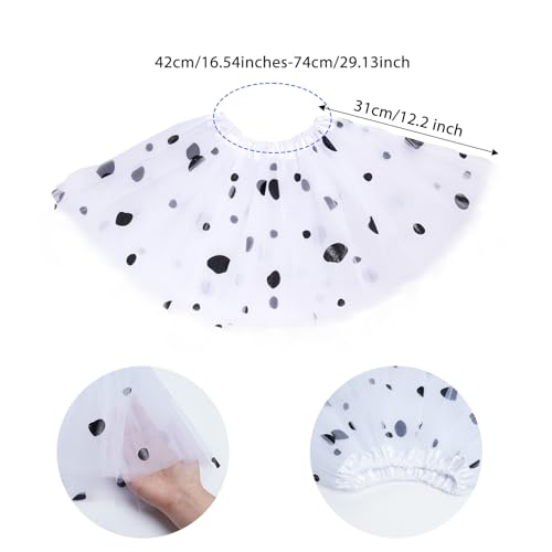 cnomg Dalmatian Costume 101 Days of School Costume Animal Costumes Kit Headband Nose Bow Tie Tail Tutu Skirt for Cosplay A...