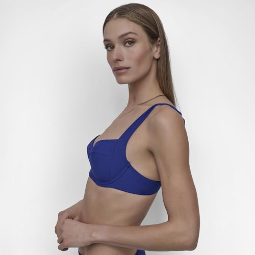 DKNY Women's Set ? Molded Bra Bikini Top & Low Rise Bottom with Ring Detail