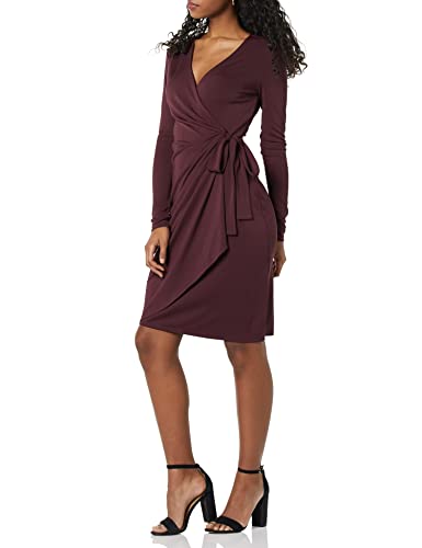Amazon Essentials Women's Long Sleeve Classic Wrap Dress (Available in Plus Size)