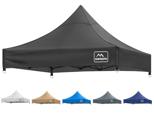 KAMPKEEPER Canopy Replacement Top Cover Roof for 10x10 Peak Pole Straight Leg Canopy Tent,PU-Coated 500D Polyester UV Wate...
