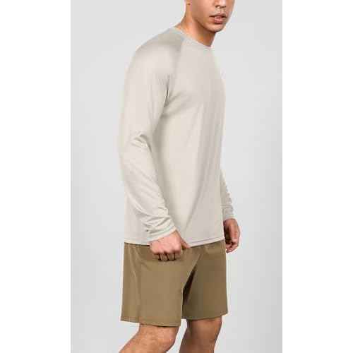 ODODOS Men's Quick Dry Long Sleeve Shirts UPF 50+ Sun Protection SPF Athletic Tops Workout Fishing T-Shirts
