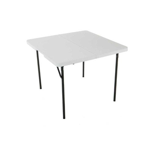 LIFETIME 280228 37-Inch Square Fold-in-Half Table, White Granite Top with Gray Frame