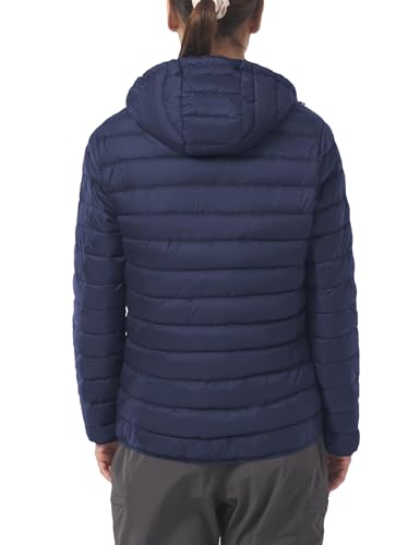 Women's Lightweight Packable Puffer Jacket Quilted Insulated Warm Winter Coat Full-Zip Hooded Outerwear for Hiking Travel