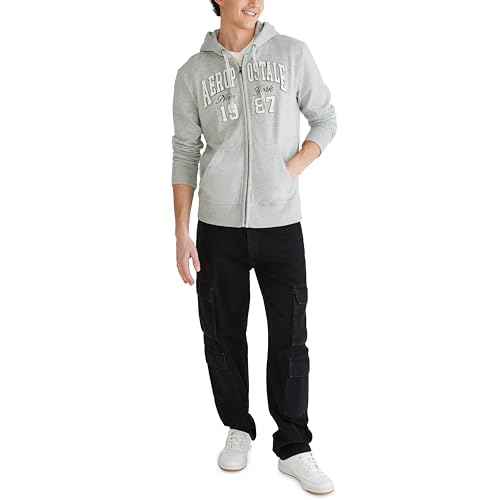 AEROPOSTALE mens Aero Logo Full Zip Hoodie- Arch