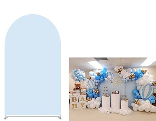 ittsmnt Arched Backdrop 2.5X6ft Light Blue Arch Wall Covers Stretchy Photography Background for Party Decorations Wedding ...