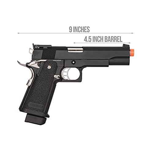 Golden Eagle Steel Airsoft Hand Gun Hi-Capa 1911 Airsoft Pistol with 6mm BBS and Speed Loader