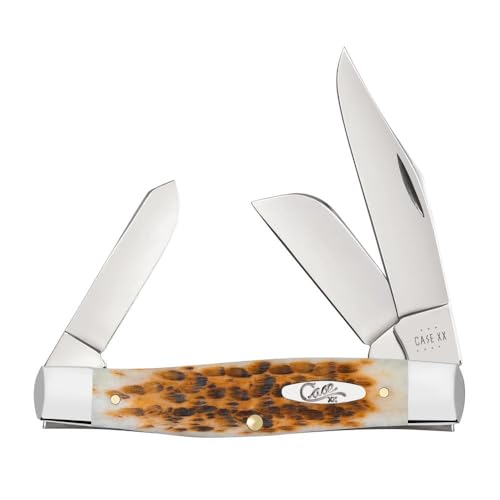 Case Cutlery CA10724: Large Stockman Amber Bone