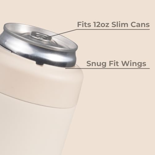 HydroJug Slim Can Cooler - 2-in-1 Insulated Can Cooler Cup - Stainless Steel Slim Can Holder with Non-Slip Rubber Base - S...