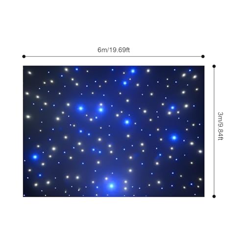 TBVECHI 10ft x 20ft Stage Star Curtain Backdrops, 110v LED Stage Backdrop for Birthday Party Club Wedding Curtain Stage De...