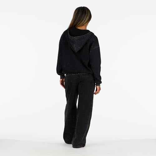 Forever 21 womens Oversized Zip-up Enzyme Wash Hoodie