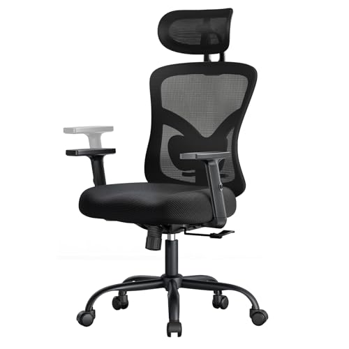 Marsail Ergonomic Office Chair Ergonomic Gaming Chair with Lumbar Support, 2D Headrest, Adjustable Armrests, Contoured Sea...