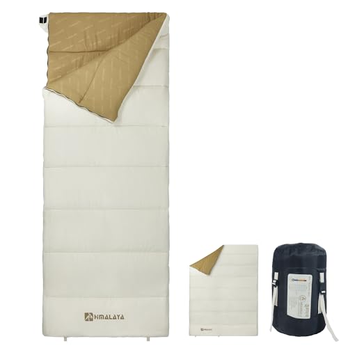 성인용 캠핑 침낭, -6.7°C/-1.1°C/4.4°F/4.4°C(10°F), 복숭아 원단, 방수, 세탁 가능, 연결 가능, 담요로, 경량 3계절 추운 날씨 가을 겨울 배낭여행 하이킹
