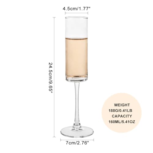 BTGLLAS Champagne Flutes Set of 12, 160ML - Elegant Glass Champagne Flutes for Celebrations - 5.5oz Capacity, Clear (Glas...