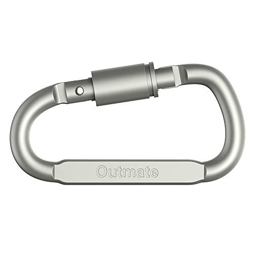 Outmate Premium Aluminum D-Ring Locking Carabiners (Pack of 6) - Lightweight & Durable for Hiking, Camping, Keychains, Dog...