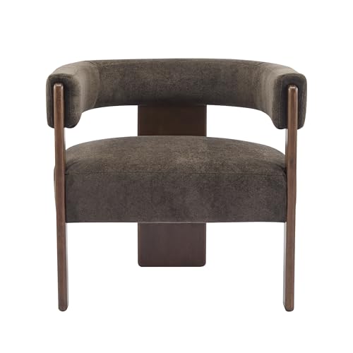 Christopher Knight Home Nettie Modern Accent Chair for Living Room, Velvet Fabric Single Lounge Sofa Chair with Wooden Fra...