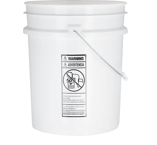House Naturals 5 Gallon Plastic Bucket Pail Food Grade with Blue Screw on Lid(Pack of 3) Made in USA