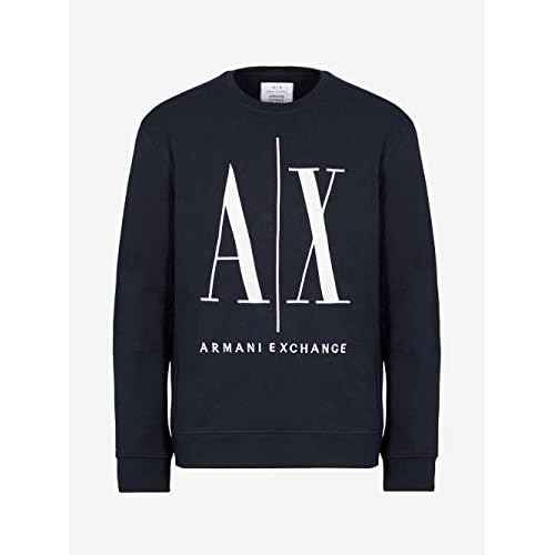 Armani Exchange mens Icon Project Embroidered Pullover Sweatshirt