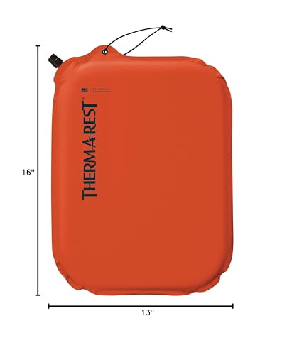 Therm-a-Rest Lite Seat Ultralight Inflatable Seat Cushion, Orange, Polyester, 13 x 16 Inches