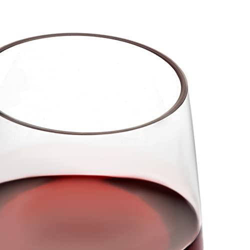 Vinjoy Set of 4 Reusable Plastic Wine Glasses ‒ 12 oz Clear Stemmed, Tritan BPA-Free Unbreakable Wine Glasses for Outdoor,...