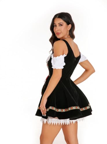 Haoviorus Oktoberfest Outfits Women Slim Fit Dirndl Dresses Traditional Oktoberfest Costumes for German Oktoberfest Halloween