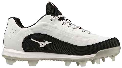 Mizuno 9-Spike Advanced Finch Elite 6 Low Women's TPU Molded Softball Cleat | White-Black| US Womens 5