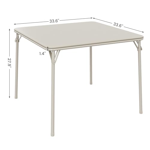 CuisinSmart Folding Card Table and Chair Set of 3, Portable Square Card Table with 4 Padded Chairs, Foldable Chairs and Ta...