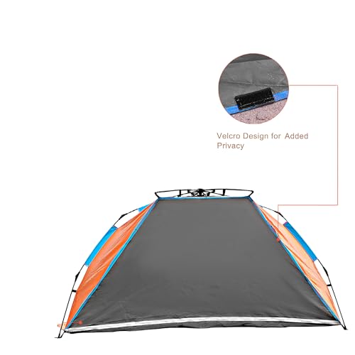 Oileus X-Large 4 Person Beach Tent Sun Shelter - Portable Sun Shade Instant Tent for Beach with Carrying Bag, Stakes, 6 Sa...