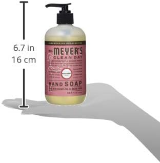MRS. MEYER'S CLEAN DAY Hand Soap, Made with Essential Oils, Rosemary, 12.5 fl. oz - Pack of 6