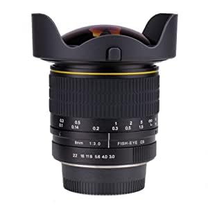 Jintu 8Mm F3.0 Fisheye Lens Macro Hd Manual Wide Angel Lenses For Canon Rebel T8I, T7, T7I, T6S, T6I, T6, T5I, T4I, T3I, Sl1, Sl
