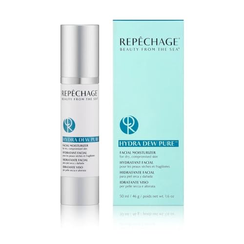 Repechage Hydra Dew Pure Facial Moisturizer - 1.6 oz Moisturizer Face Cream for Dry Sensitive Skin - Replenishes and Seals Moisture for Men & Women - Hydrating Face Moisturizer