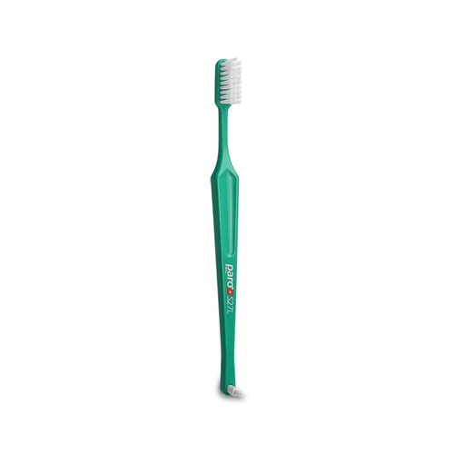 Paro S27L Toothbrush | Small Brush Head Toothbrush with Soft Bristles and Exchangeable Interdental Space F | 3 Rows 27 Tufts for Thorough Cleaning and Gum Care | 12 Pack