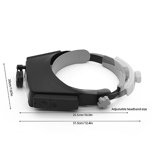 Magnifying Headband Magnifier with Led Light,Head Lamp Magnifying Glass1.5X、3X、7.5X、9X、9.5X、11X、15.5X、17X Jeweler Loupe fo...
