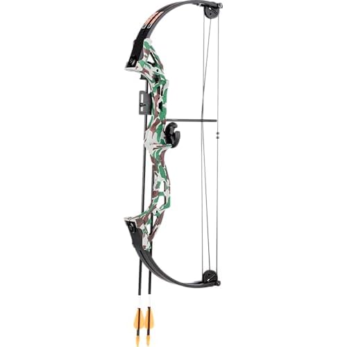 Bear Archery Brave Youth Bow Includes Whisker Biscuit, Arrows, and Arrow Quiver Recommended for Ages 8 and Up, Right Hand