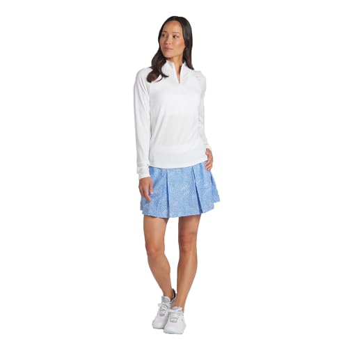 PUMA Women's You-V Solid 1/4 Zip, White, M
