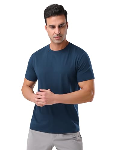 Pioneer Camp Mens Bamboo Viscose T Shirt Ultra Soft Plain Tshirts for Men Cooling Crew Neck Casual Basic Tee Shirt Undershirt