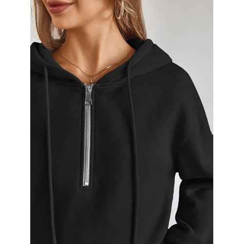 Trendy Queen Womens Hoodies Fleece Fashion Half Zip Sweatshirts Cute Y2k Fall Clothes 2025