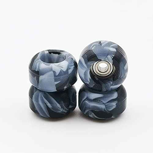Fingerboard Wheels with Bearing CNC Lathed Swirl Color New Material (Black mix)