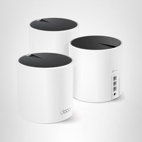 TP-Link Deco X55 AX3000 WiFi 6 Mesh System - Covers up to 6500 Sq.Ft, Replaces Wireless Router and Extender, 3 Gigabit Ports per Unit, Supports Ethernet Backhaul, Deco X55(3-Pack)