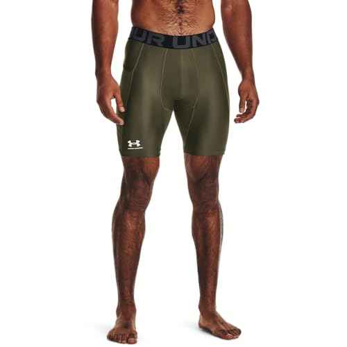 Under Armour Men's Armour HeatGear Compression Shorts, (390) Marine OD Green / / White, X-Large