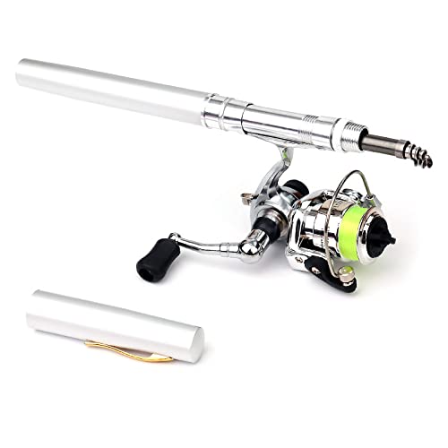 Lixada Fishing Rod Reel Combo Mini Pen Fishing Pole Kit Telescopic Fishing Rod Spinning Reel Combo Kit