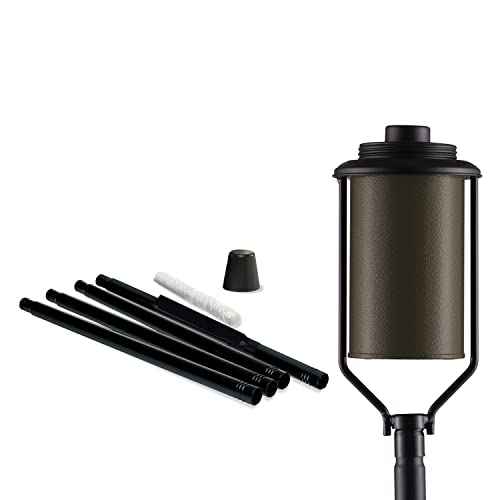TIKI Easy Install 4-Pack Simply Metal Torches ? Bronze Decorative Outdoor Lighting for Patio, Lawn, Backyard & Garden | 65" | Weather-Resistant | Includes Long-Lasting Wick & Snuffer