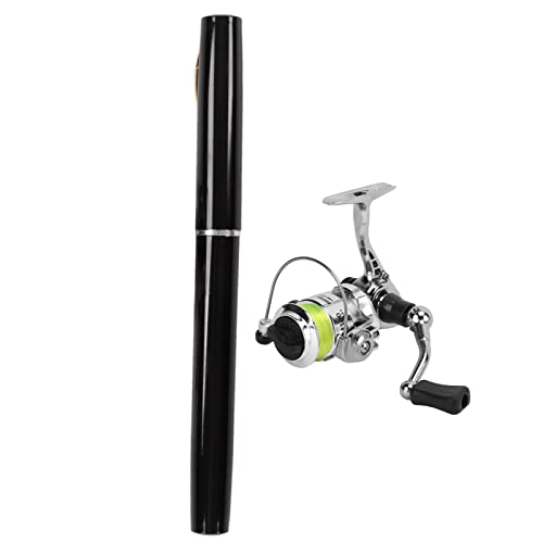 Sunicon Portable Pen Shape Fishing Rod, Mini Pocket Collapsible Fishing Pole Kit Spinning Fishing Gear Organizer Pole Tele...