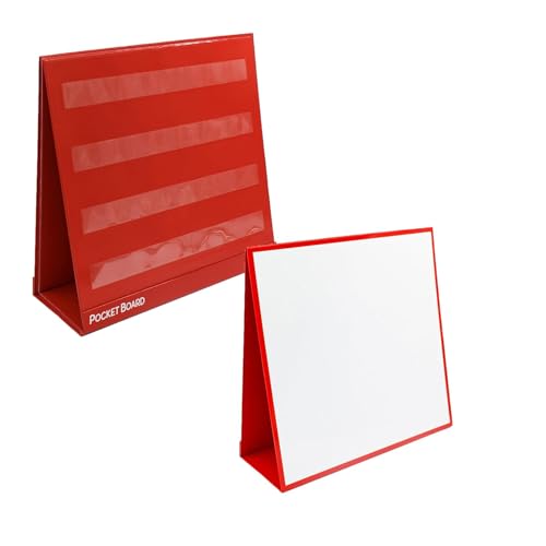 Junior Learning Tabletop Desk Pocket Board Chart, Double Sided, Durable Foldable Stand, Easy to Use, Portable and Reusabl...